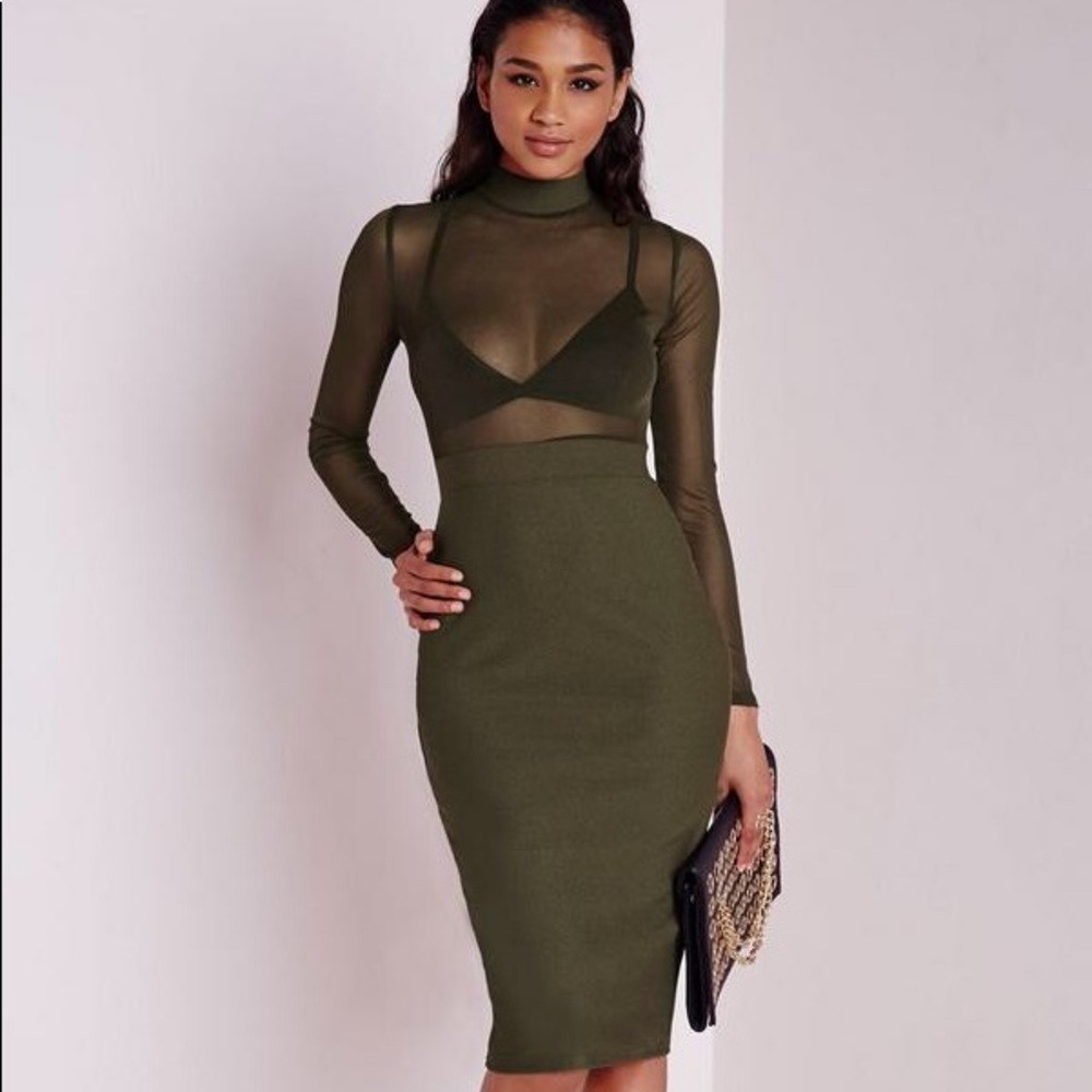 Mesh Green mini Missguided Dress